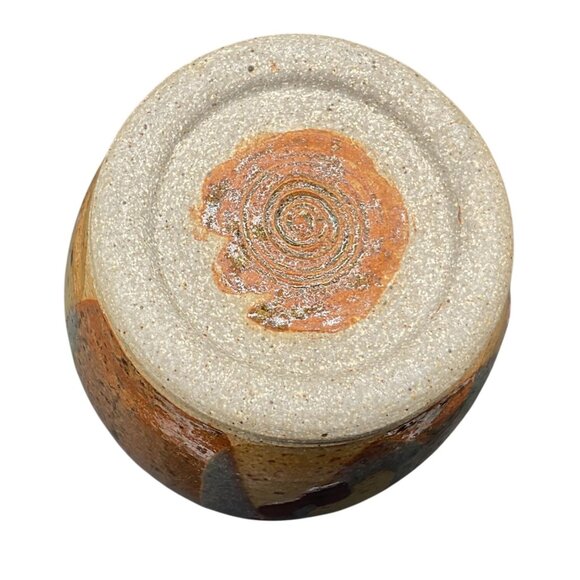 Handcrafted Multicolor Ceramic Vase With Abstract Glaze Pattern 8"H x 5"W - Picture 6 of 6